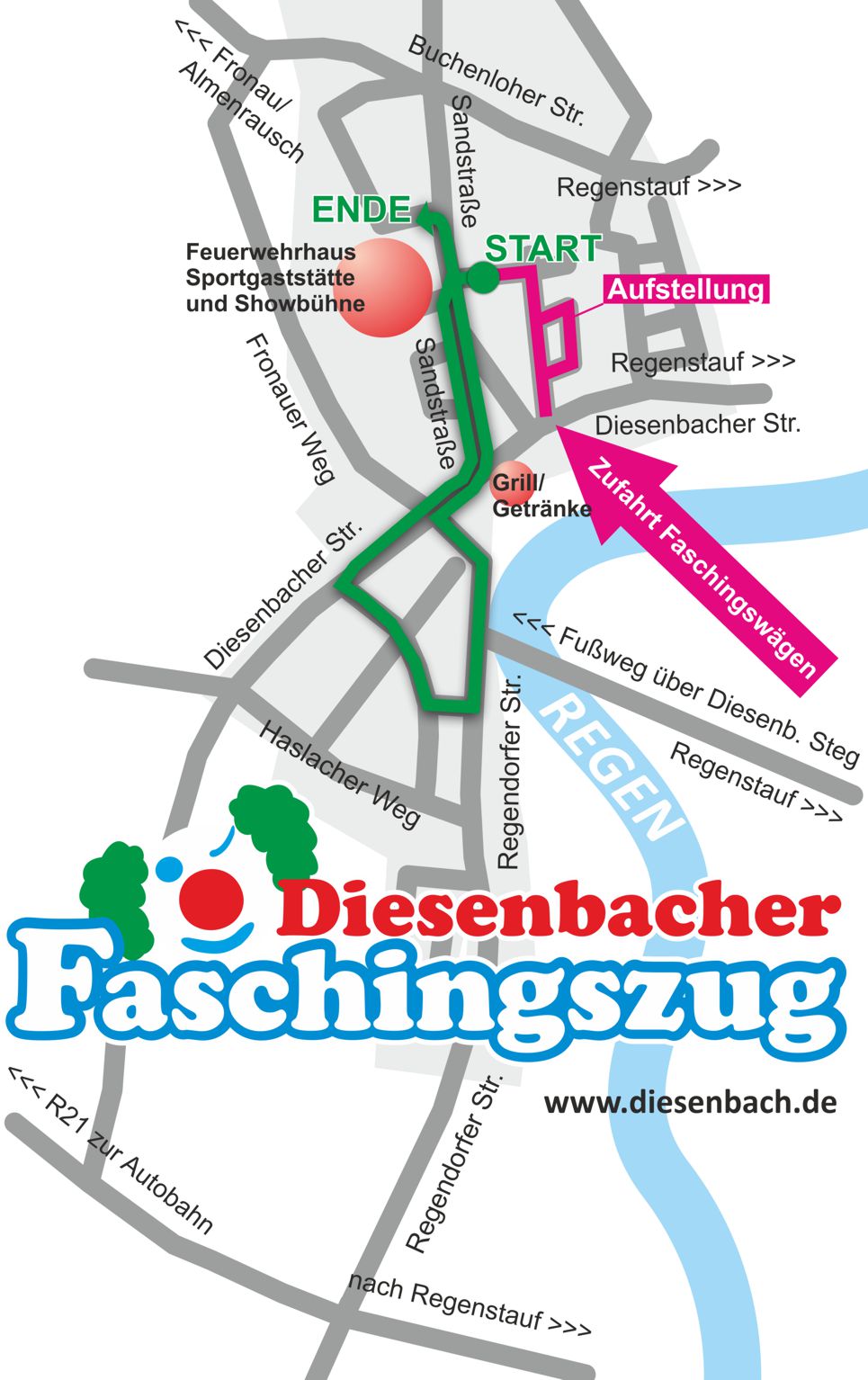 Zugstrecke-Faschingszug-Diesenbach
