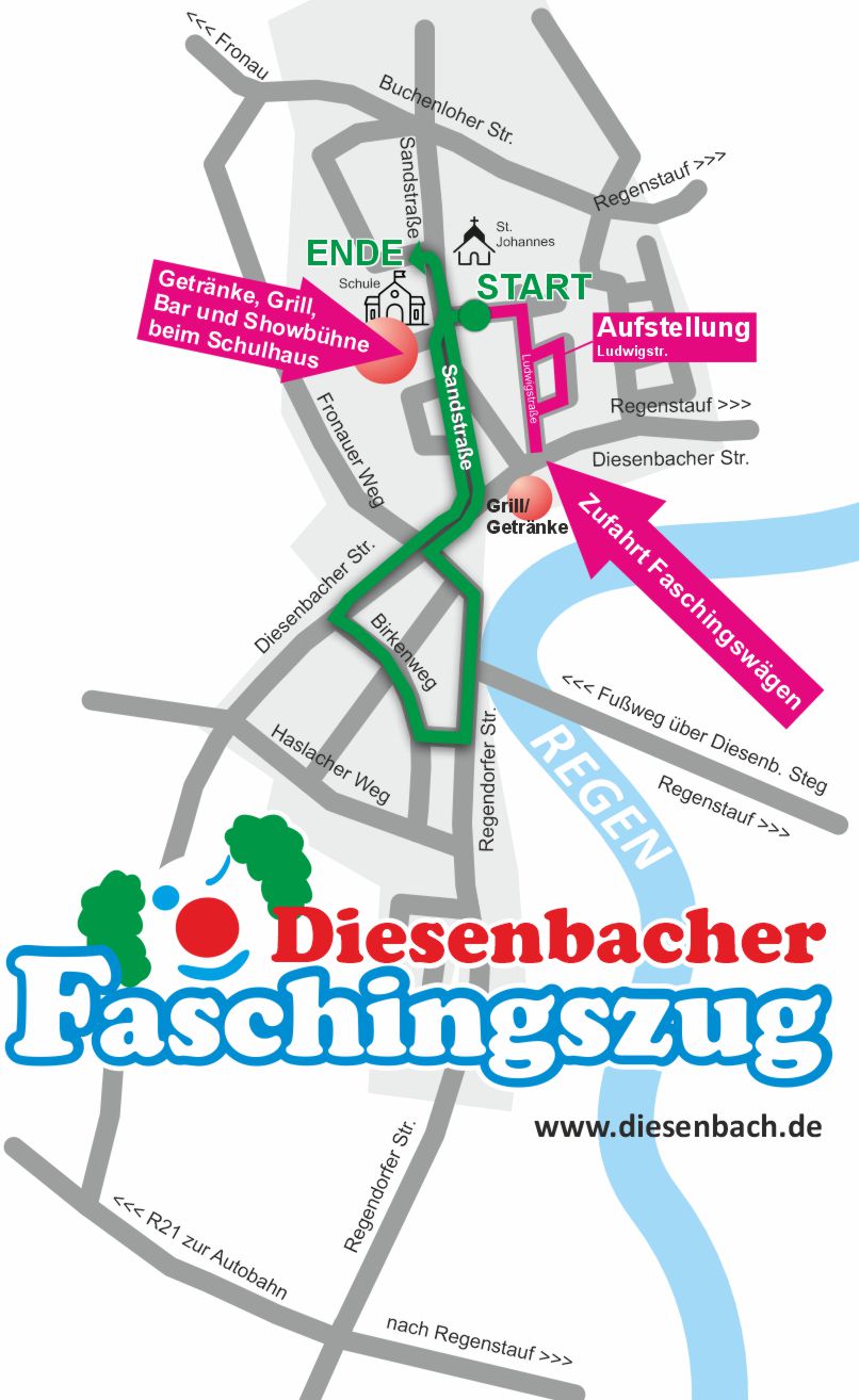 Zugstrecke-Faschingszug-Diesenbach