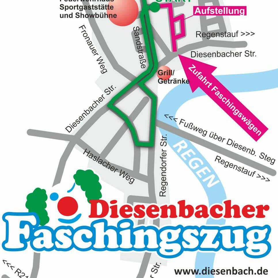 Zugstrecke-Faschingszug-Diesenbach